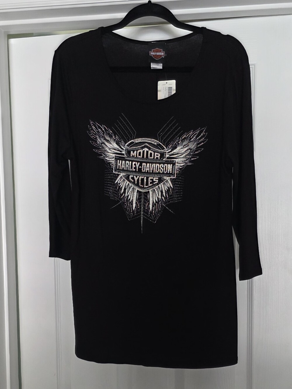 Harley-Davidson Black Graphic V-Neck Tunic